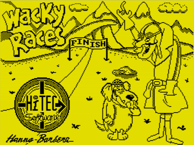 Wacky Races title screen for ZX Spectrum
